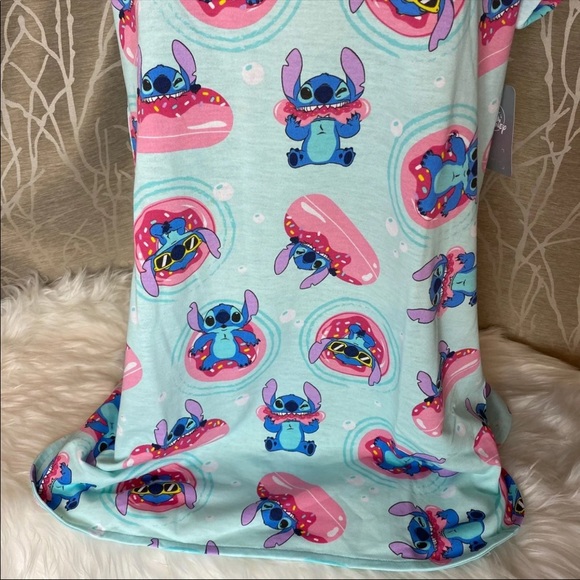 DISNEYLAND DISNEY STITCH WOMEN PAJAMA TSHIRT DRESS - Picture 7 of 10